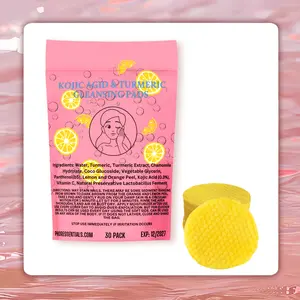 Facial Cleanser Pads - Kojic Acid & Turmeric Infused Cosmetic Pads with Hyaluronic Acid Moisturizer, Exfoliating for Men & All Skin Types,summerwins